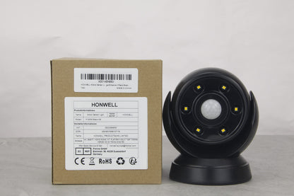 HONWELL Motion Sensor Light Indoor Outdoor, Wireless Waterproof LED Spotlight for Garden, Security With Battery Powered Porch Light for Stair Garage Entrance (1Pack) Black