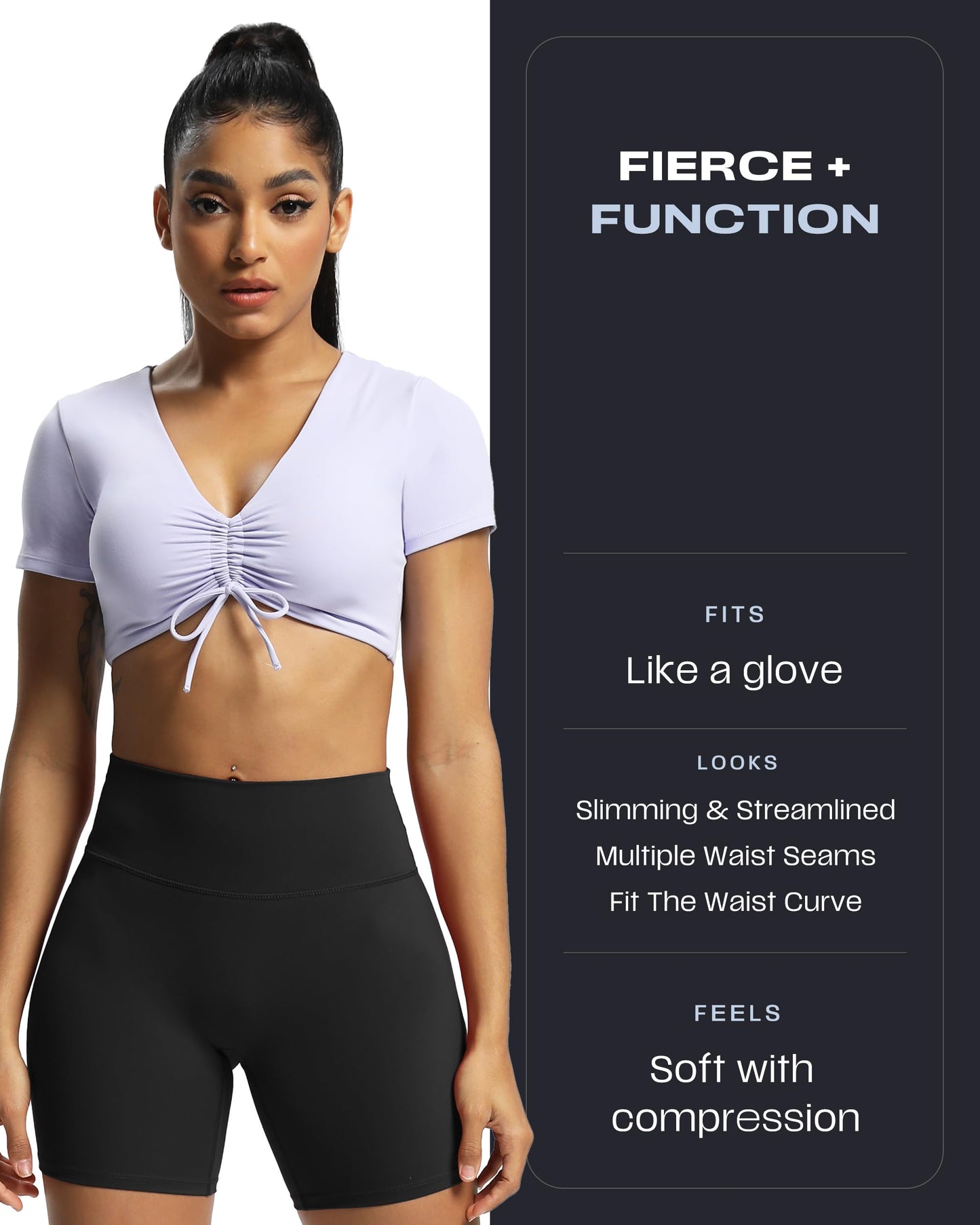 Aoxjox Trinity Workout Biker Shorts for Women Tummy Control High Waisted Exercise Athletic Gym Running Yoga Short 6" (Black, Medium)