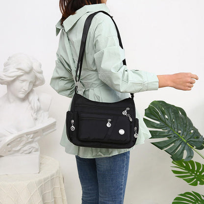WITERY Nylon Crossboby Bags for Women - Waterproof Zipper Multi-Pocket Crossboby Purse Lightweight Shoulder Bag, Casual Ladies Pocketbooks Small Travel Purse Messenger Bags Medium Handbag Tote