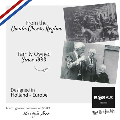 BOSKA Monaco+ Premium Cheese Slicer - Award Winning Cheese Cutter for Block Cheese, Cheddar up to Parmesan - Quilted Pattern reduces Resistance - Non-stick & Ergonomic Handheld