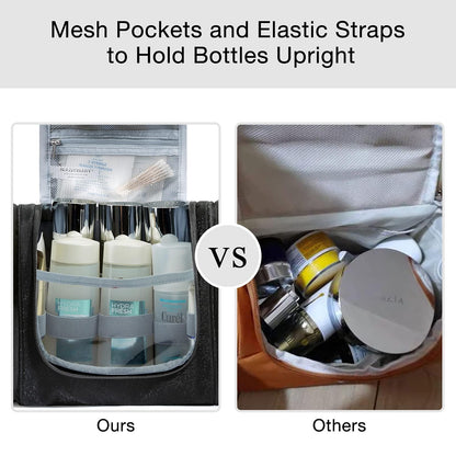 BAGSMART Extra Large Toiletry Bag Hanging Toiletry Bag for Travel, Water-resistant Cosmetic Makeup Travel Bag, Capacity Travel Bag Organizer for Full-size Toiletries, Black-Large