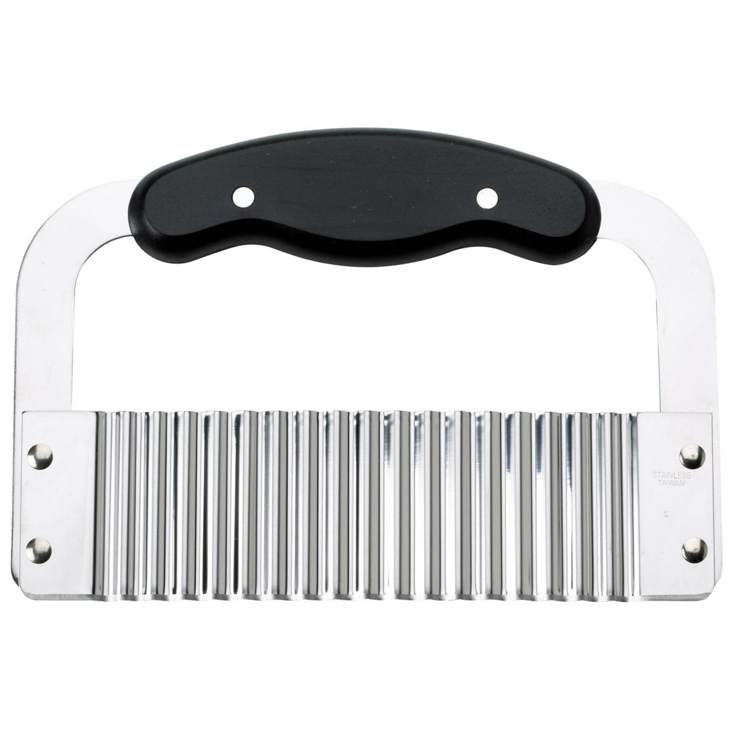 HIC Kitchen Crinkle-Cut Wave Slicer French Fry Vegetable Cutter, Stainless Steel Blade