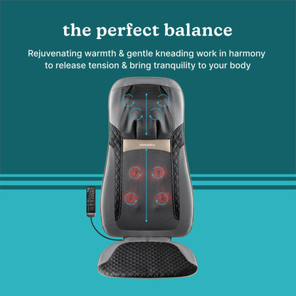 Homedics Back Massager with Heat, Shiatsu Elite II Heated Neck and Back Massage Cushion. 3 Different Massage Styles and 3 Massage Zones. Comes with Controller and Chair Straps