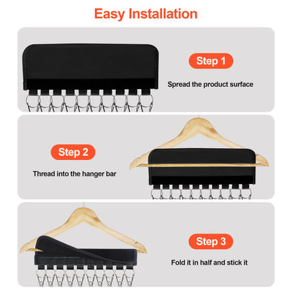 Hat Rack for Baseball Caps Hat Organizer Holder for Hanger & Room Closet Display, 2Pack 10 Hat Storage Clips for Hang Ball Caps Winter Beanie & Accessories, for Men, Women Gift (2PC Black)