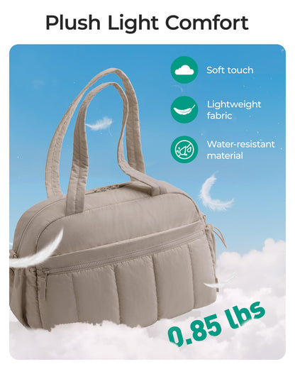 BAGSMART Gym Bag for Women, Duffle Bag for Travel with Wet Pocket, Lightweight Carry on Weekender Duffel, Water Resistant, Camel