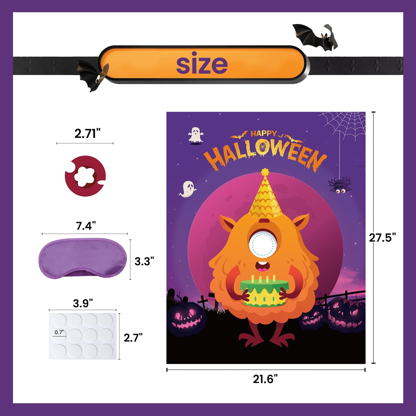 Haunt Couture "Pin the Eye Monster Game - A Fun Halloween Tradition for Family & Classroom Parties