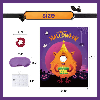 Haunt Couture "Pin the Eye Monster Game - A Fun Halloween Tradition for Family & Classroom Parties