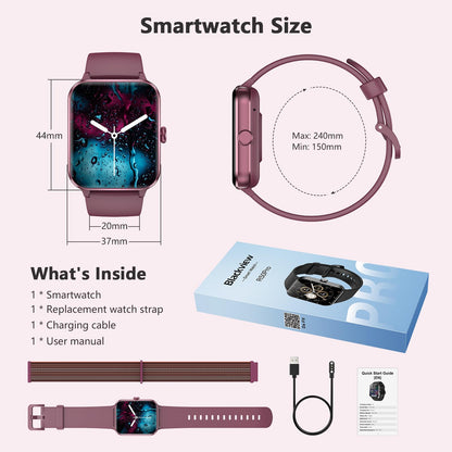 Blackview 2025 Fitness Tracker (Answer/Make Calls), Smart Watch for Men and Women with Heart Rate/SpO2/Sleep Monitor/2 Straps, 100+ Sports Modes, IP68 Waterproof Activity Tracker for Android/iPhone
