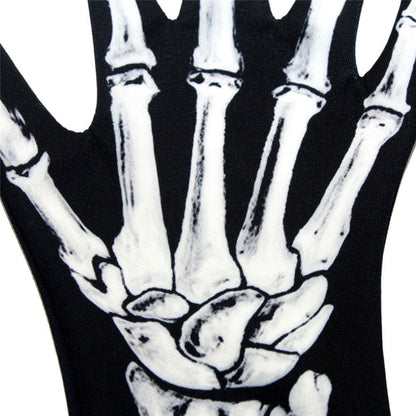 Amosfun Halloween Skeleton Gloves Full Finger Skeleton Gloves Unisex Halloween Party Cosplay Costume Accessory 11.8 x 4 Inch