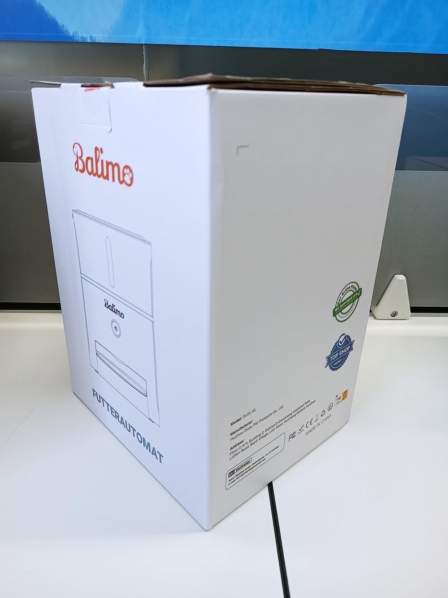 Balimo Automatic Cat Feeder, 3L, Stainless Steel Bowl, 1-6 Meals a Day, White