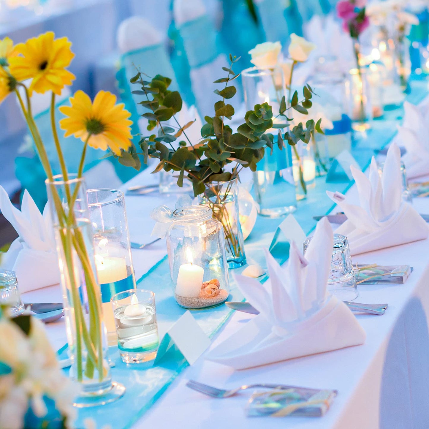 Honoson 36 Pieces Flameless Floating Candles Waterproof LED Tealights Floating Candles Warm White Battery Operated for Valentine Wedding Party Pool Decorations(Yellow Light)