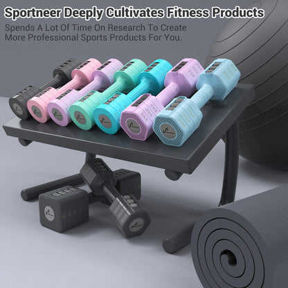 Adjustable Dumbbells Hand Weights Set: Sportneer 1 Pair 0.9-4.5KG (0.9-2.3KG) Fast Adjust Dumbbell Weight 6 In 1 Free Weights Barbells For Women Men Home Gym Workout Exercise Strength Training