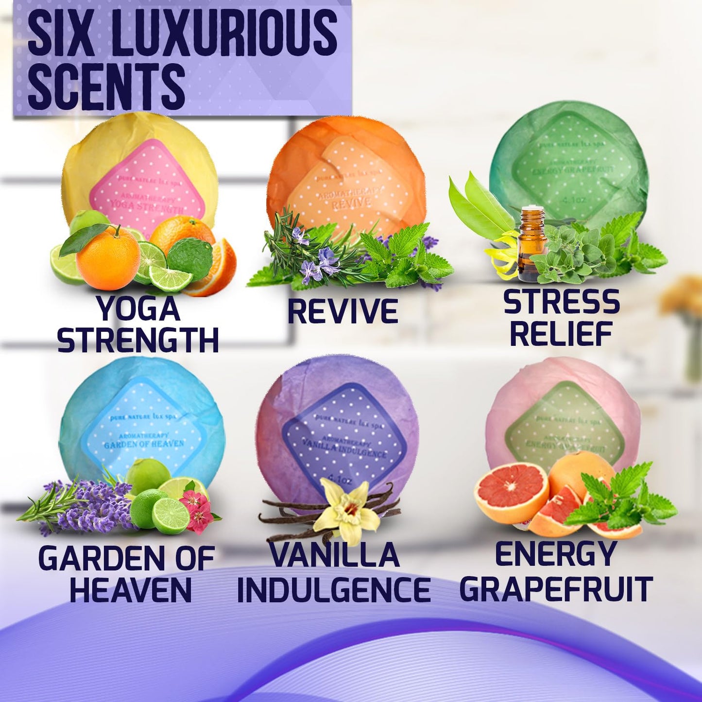 Bath Bombs Gift Set - Ultra Bubble XXL Fizzies (6 x 4.1 oz) with Natural Dead Sea Salt Cocoa and Shea Essential Oils, The Best Birthday Gift Idea for Her/Him, Wife, Girlfriend, Women, Kids