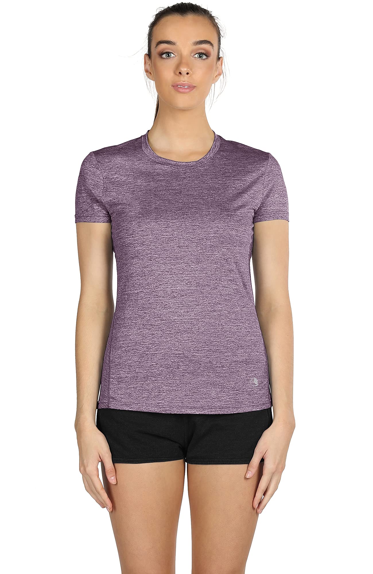 icyzone Workout Running Tshirts for Women - Fitness Athletic Yoga Tops Exercise Gym Shirts (Pack of 3) (XXL, Charcoal/Lavender/Peach)