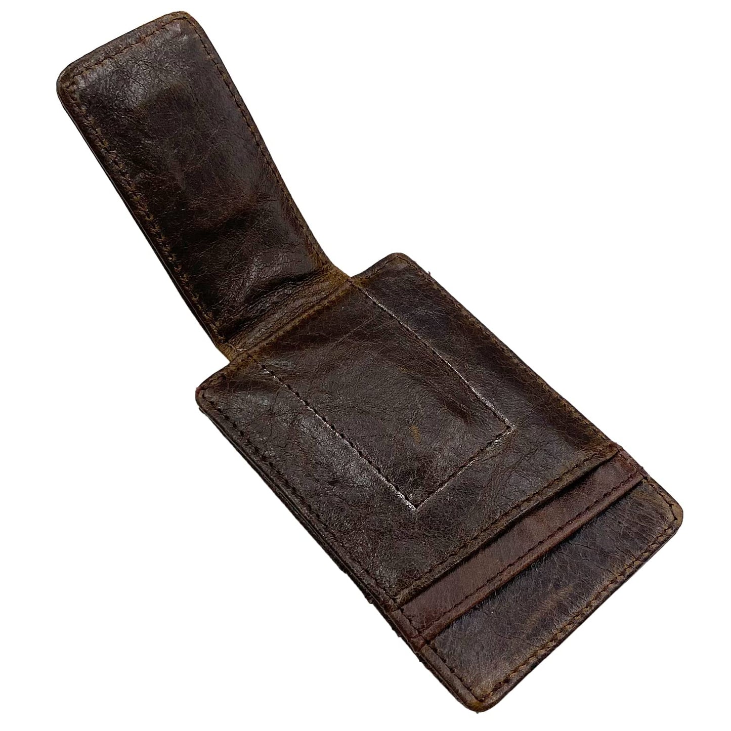 HOPSOOKEN Money Clip RFID Front Pocket Wallet Men Leather Slim Minimalist Wallet (Deep Coffee)