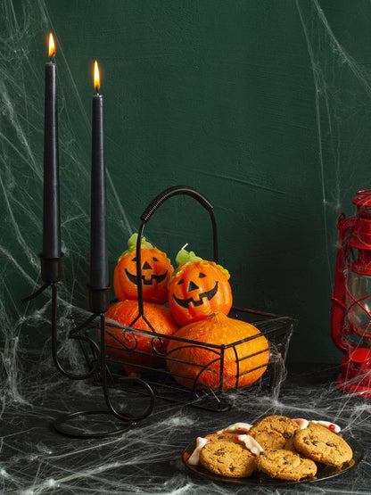 CANDWAX 10 inch Taper Black Candles Set of 4 — Dripless Tall Unscented Black Tapered Candle Sticks — Perfect for Household Decor, Dinner Centerpiece or Halloween Décor