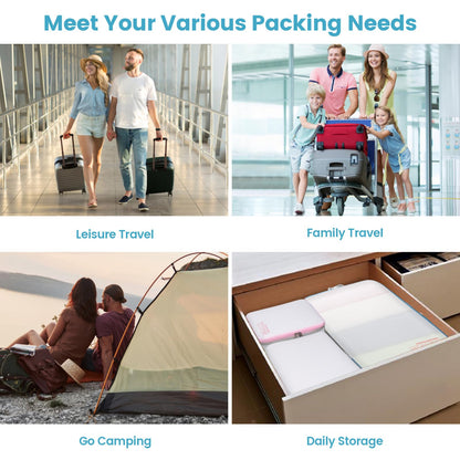 Cambond Compression Packing Cubes for Travel Women - 3 Pack Luggage Organizers Bags Travel Essentials Compression Cubes for Carry on Suitcases, White