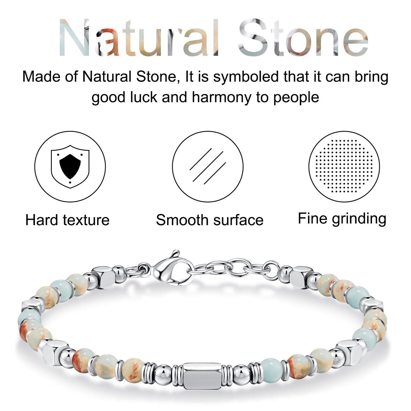 Bracelets for Women, Silver & Gold Bracelets for Women, Boho Beaded Bracelet, Trendy Jewelry Gifts for Lover Mom Friends