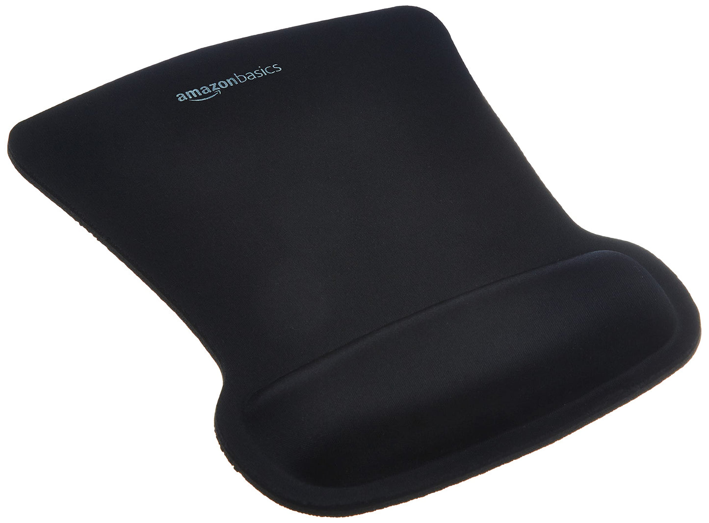 Amazon Basics Irregular Ergonomic Gel Computer Mouse Pad with Wrist Rest for Pain Relief, 10.1L x 8.1W inches, Black