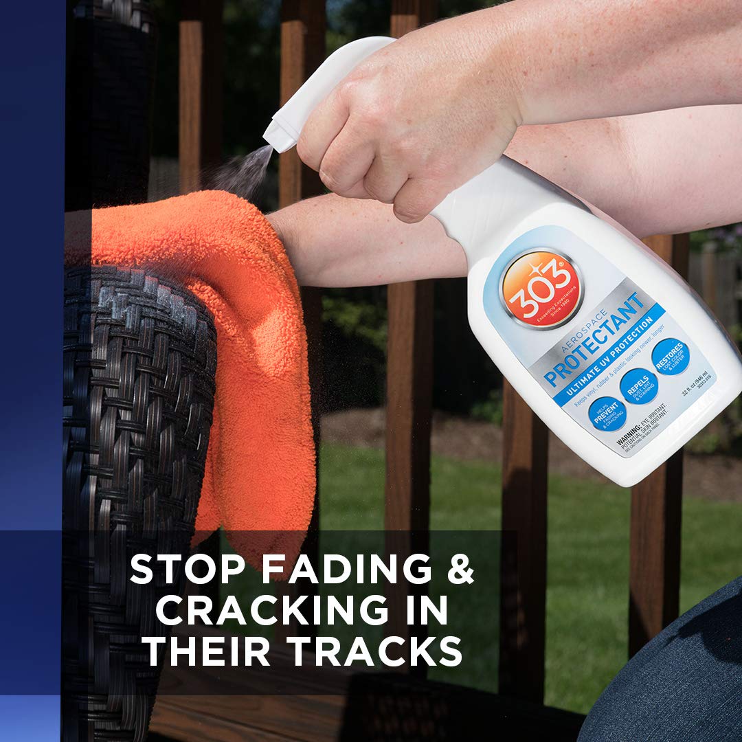 303 Products Aerospace Protectant Spray, UV Protection, Repels Dust, Dirt, & Staining, Matte Finish, Restores Like-New Appearance, Outdoor Cleaning Supplies 32 Fl. Oz.