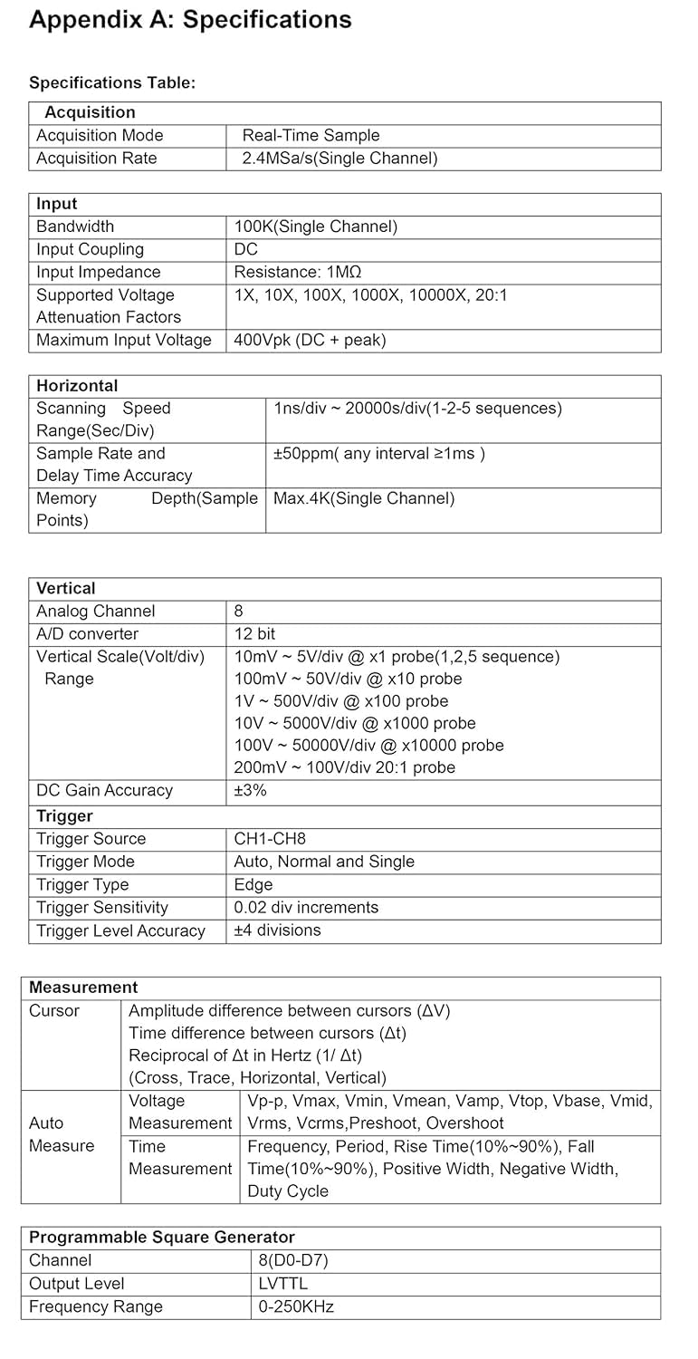 Hantek 1008C+HT201+HT30A+HT307 PC USB 8CH Automotive Diagnostic Digital Oscilloscope/DAQ/Programmable Generator