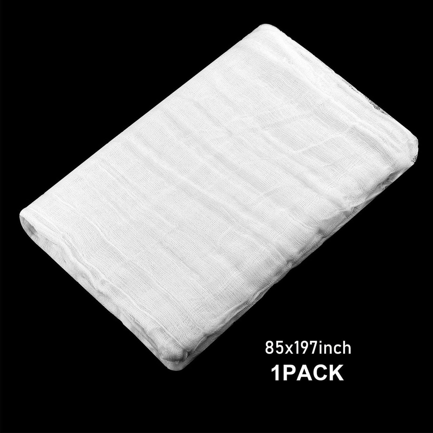 Boao 85 x 197 Inch Halloween Cheesecloth Cheese Cloth Roll for Crafts Large White Cotton Muslin Gauze Fabric for Party Decorations