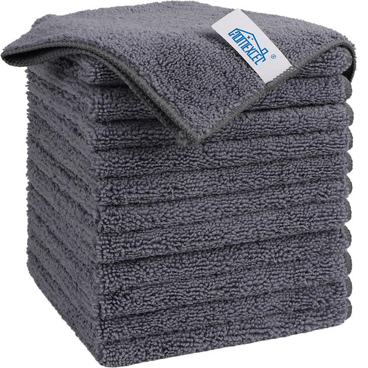 HOMEXCEL Grey Microfiber Cleaning Cloth, 12 Pack Premium Microfiber Towels for Cars, Lint Free, Scratch-Free, Highly Absorbent, Reusable Cleaning Rags for Car, Household, Kitchen, Window, 11.5"X11.5"
