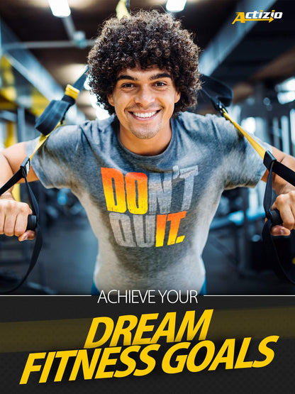 Actizio Men's Workout Shirt Cotton Fabric T-Shirt Short Sleeve Sweat Activated Motivational Exercise Gym Athletic Fit Moisture Wicking Fitness Shirt - Do It - Don't Quit (Size M)