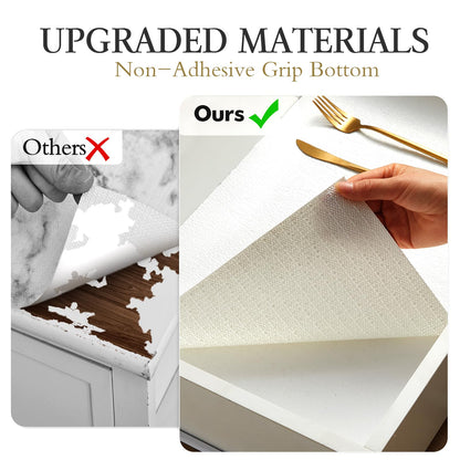 Beautysaid Shelf and Drawer Liner for Kitchen Cabinet, Non Adhesive Non Slip Shelf Paper Waterproof Washable Thickened for Dresser Pantry Shelve Bathroom Protector Liner(White,12 in x 10 FT)