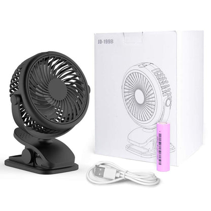 Cambond Clip on Fan for Baby - Rechargeable Battery Powered Stroller Fan Portable Small Desk Fan for Baby Carseat Travel Camping College Dorm Essentials, Black