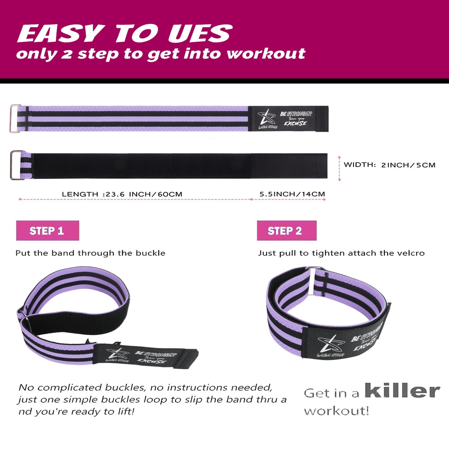 BFR Occlusion Bands for Women Glutes,Blood Flow Restriction Bands for Legs, Butt & Hip Building, Workouts, Best Fabric Resistance Bands for Squat Butt & Thigh