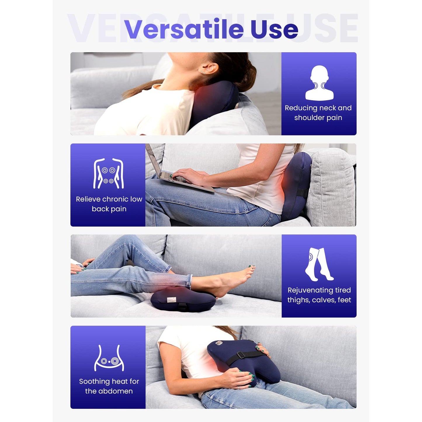 BOB AND BRAD Cordless Back Massager with Heat FSA HSA Eligible, Shiatsu Neck Massager for Pain Relief Deep Tissue, 3D Kneading Massage Pillow for Muscle Pain Relief, Fathers Day Birthday Gifts for Dad