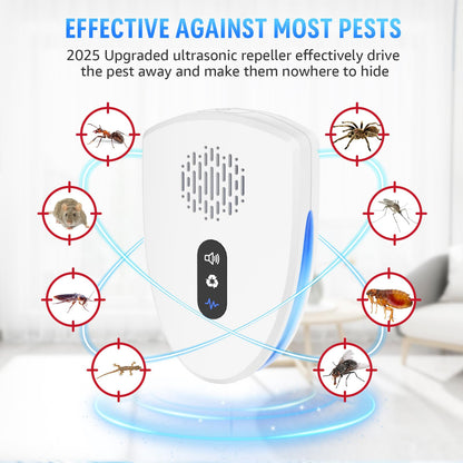 2025 Upgraded Ultrasonic Pest Control Repeller, Mouse Repellent Indoor for Spider Bug Roach Ant Fly Rat Mice Insect Deterrent, Mouse Rodent Repellent Ultrasonic Plug in, 3 Mode Switching, 6 Pack