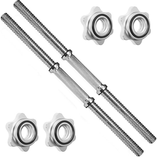 A2ZCARE Standard Dumbbell Handles 24 inch Chrome Grip, Adjustable Dumbbells Handles 1 inch Pair
