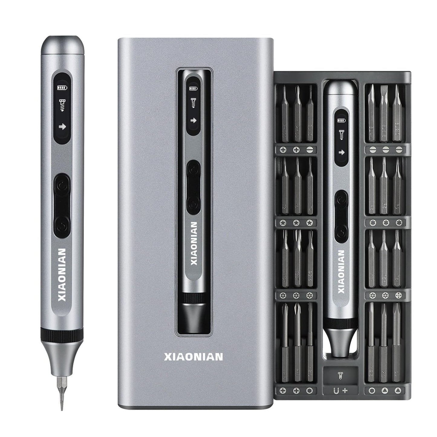 52 in 1 Electric Screwdriver Set,XIAONIAN 3.7V Mini Precision Screwdriver Set with 48 S2 Magnetic Bits,USB-C Charging Cable,LED Light,Small Repair Tool Kit for Phone,Watch,Eyeglasses,PC,Camera,Laptop