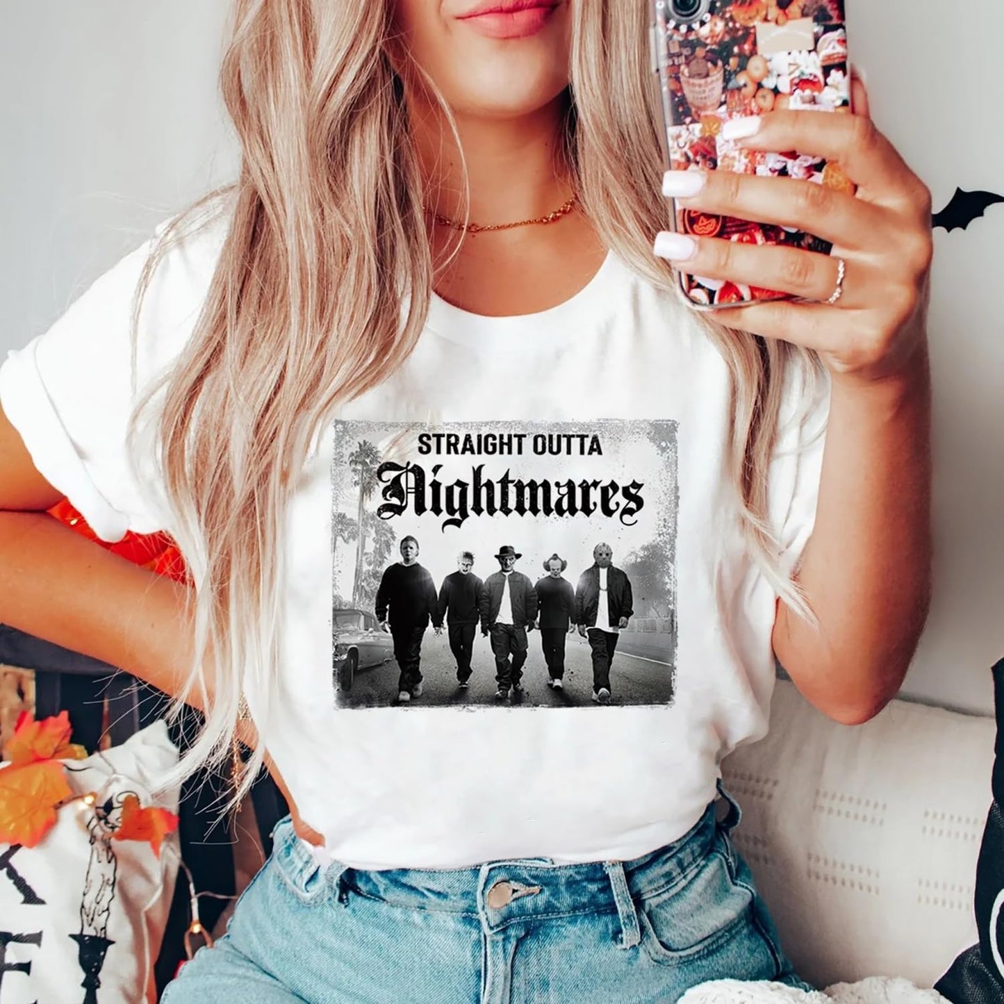 8 Sheets Halloween Iron on Transfers Patches for T-Shirt Iron on Decals Stickers Scary Movie Characters Design Heat Transfer Iron on Vinyl Appliques for Clothes Backpack DIY Craft Decor Supplies