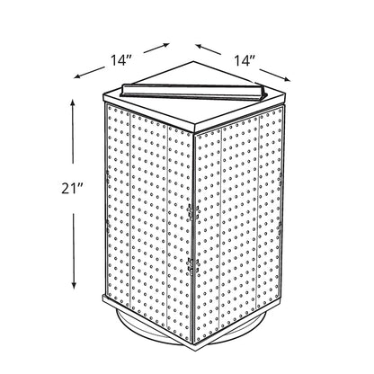 Azar Displays 701414-BLK Rotating Stand, Peg Display Carousel, Four Sided Rack for Jewelry, Accessories, or Crafts, Revolving Displays for Retail, Pegboard Organizer, Black, 14"x14"x20"