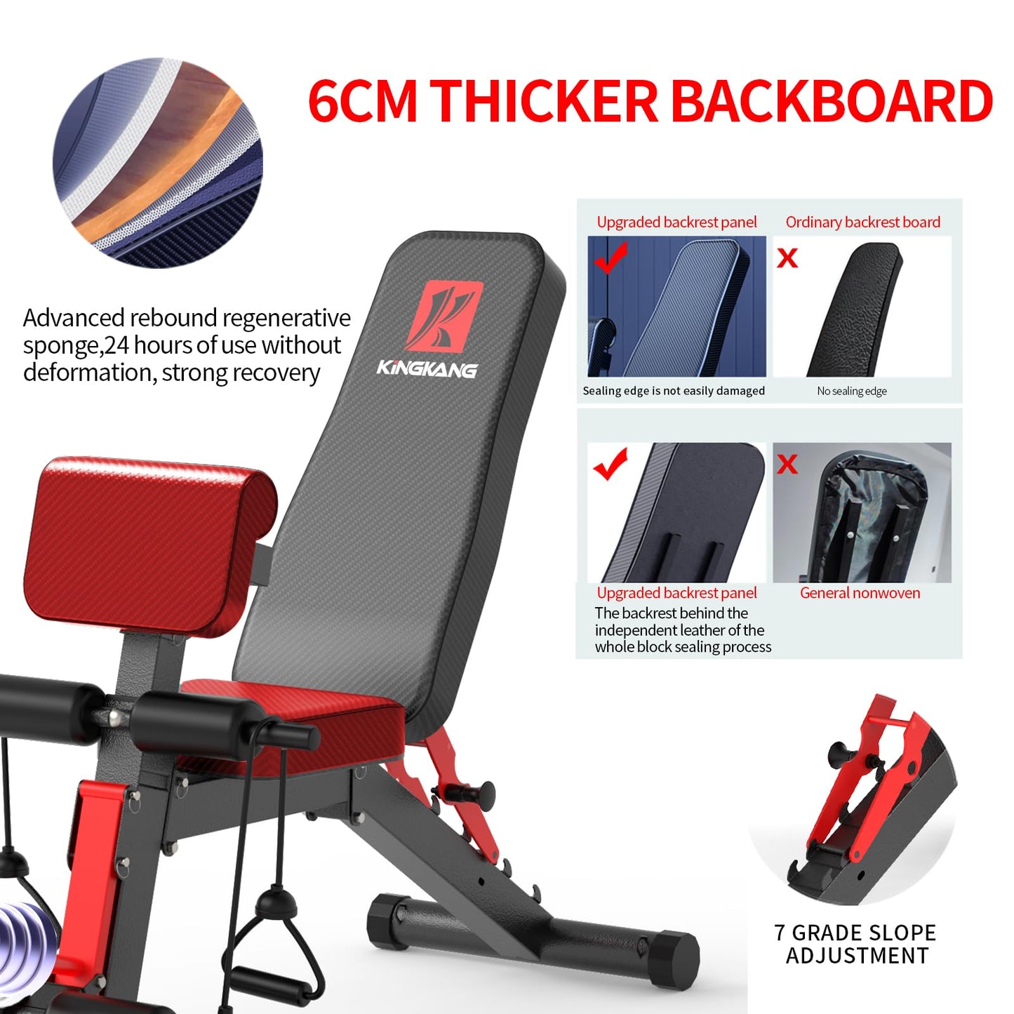 Adjustable Weight Bench,Utility Workout Bench Foldable Incline Decline Benches for Home Gym Full Body Workout,Load 600LBS