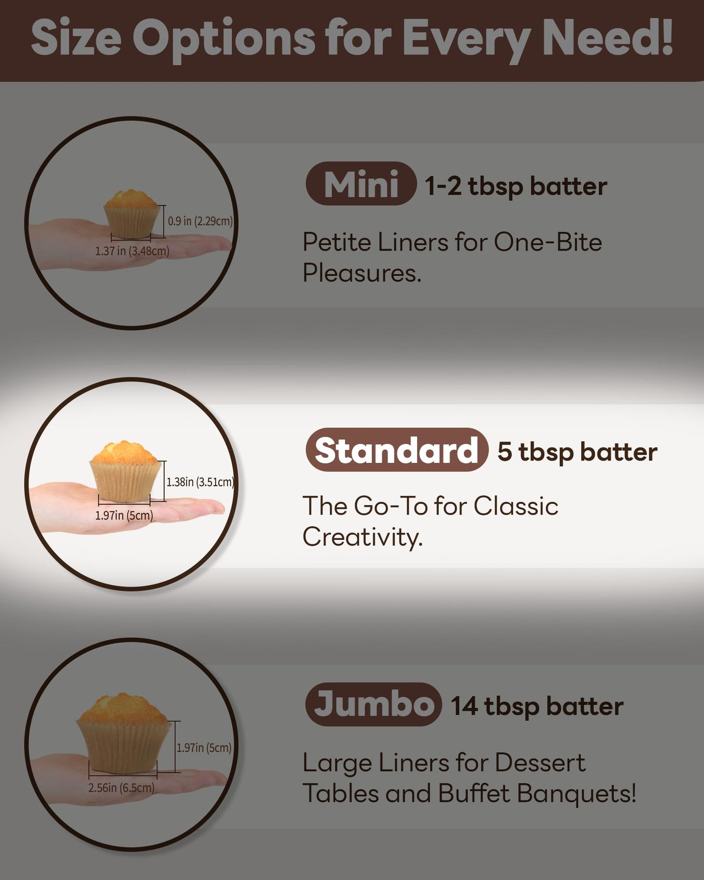 Bake Choice Cupcake Liners 200 Pcs Muffin Liners Standard Cupcake Wrappers, CupCake Liners, Food Grade Cupcake Liners, Greaseproof Parchment Muffin Liners Calyx Series