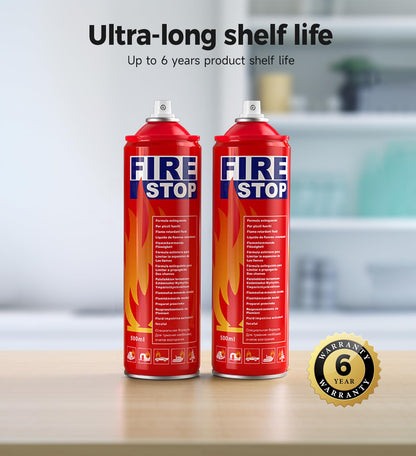 AmzBoom Fire Extinguisher 2-Pack with Mounting Bracket for Home, Kitchen, Car, Grill - Portable Small A, B, C, K Fire Extinguisher - 8-in-1 - Prevents Reignition.
