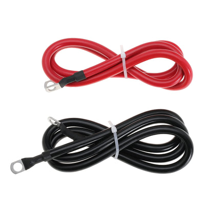 4 AWG Battery Cable 4AWG Gauge Pure Copper Battery Inverter Cables with 3/8 in Lugs Both Ends Power Inverter Wire Set for Automotive Solar Marine Boat RV Car Motorcycle Red and Black (4FT)