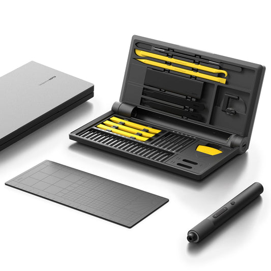 HOTO Electric Precision Screwdriver Set, 48 in 1 Electronics Tool Kit, Magnetic Bits & Box, LED Light & 2 Torque Settings, Mini Screwdriver Set for Eyeglasses, Watches, Phones, Laptops, Cameras Repair