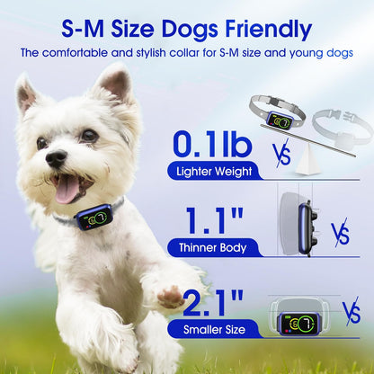 Bark Collar, Smart Dog Bark Collar, Automatic Bark Collar for Small Dogs 5-15lbs, Medium, Large Dogs, Humane Stop Anti-Barking with Beep, Vibration & 7 Adjustable Sensitivity, IP67