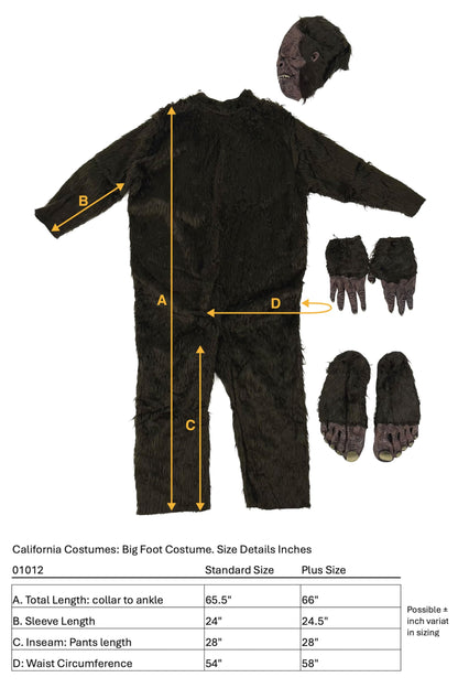 California Costumes mens Big Foot Suit in Plus Adult Sized Costumes, Brown,, Plus
