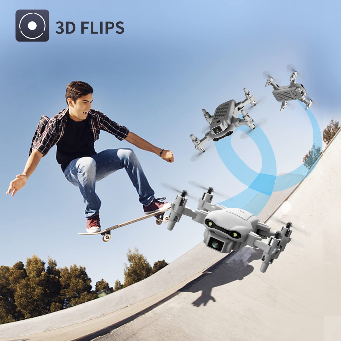 4DV9 Mini Drone with 1080P HD Camera for Kids FPV Live Video RC Quadcopter for Adults Beginners Toys Gifts,Altitude Hold, Waypoints Functions,One Key Start,3D Flips,3 Batteries,Gray