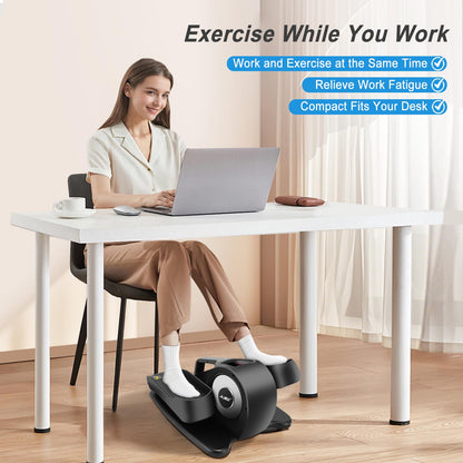 AODI Under Desk Elliptical Machine, Ellipse Leg Exerciser for Seniors Adults, Adjustable Speeds Elliptical Trainer with Remote Control, Quiet & Portable Mini Seated Pedal Exerciser for Home Office Use