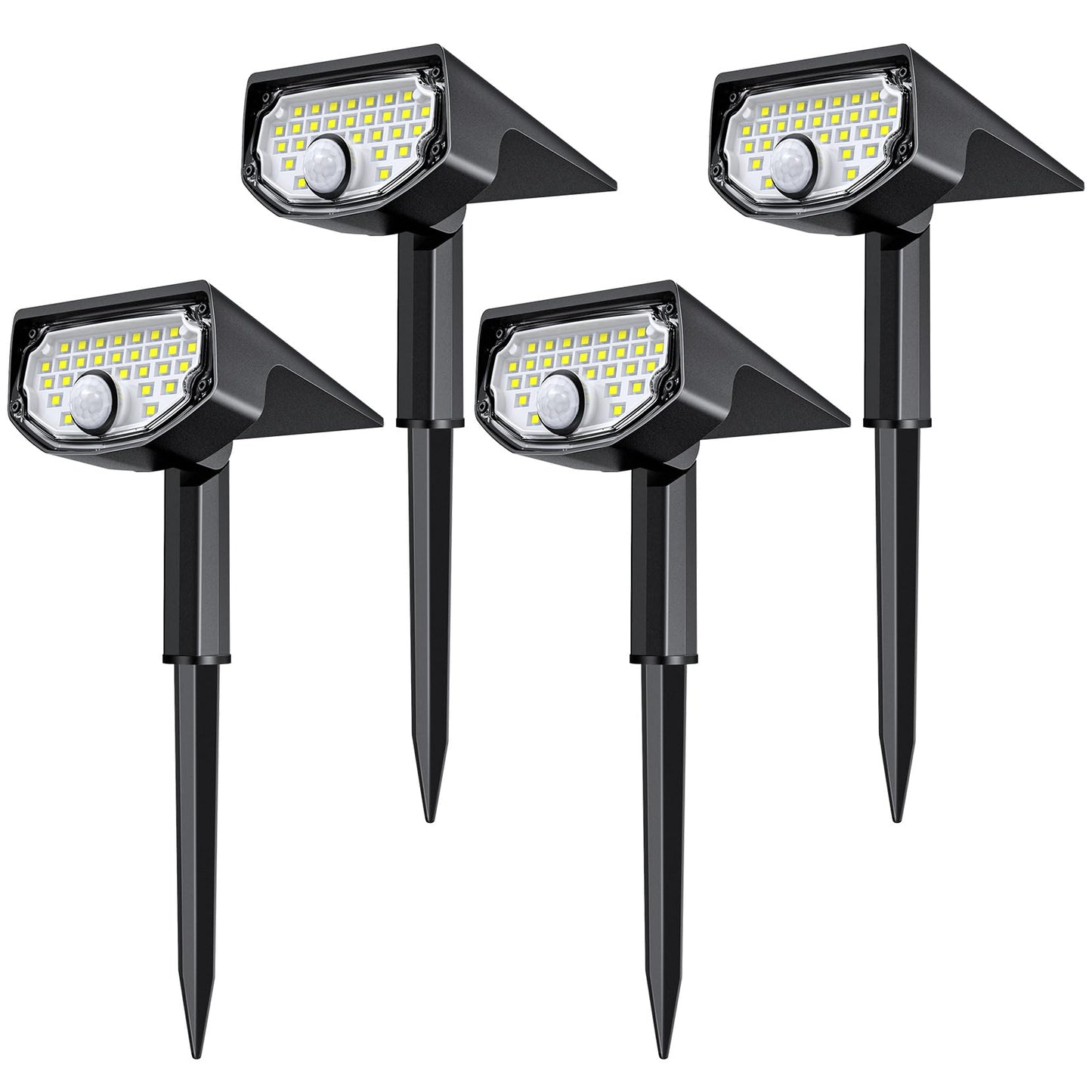 AloftSun Solar Motion Sensor Outdoor Lights,Waterproof Motion Sensor Spot Lights- 30 LED/3 Modes Solar Powered Spotlights,Landscape Lighting for Yard and Garden, Cool White,4 Pack