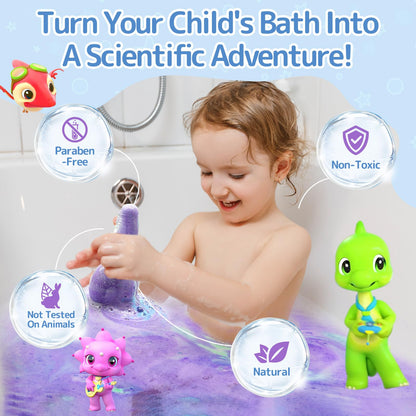 Bath Toys for Kids Potion, SWCANDY 6 Pack Bath Bombs Fun Time Bathtub Colorful Bubble Foam Boys Girls with Indoor Outdoor Scientific Soap Magical Nontoxic Fizzes Eruption Age 4-8 Years Old Toddler