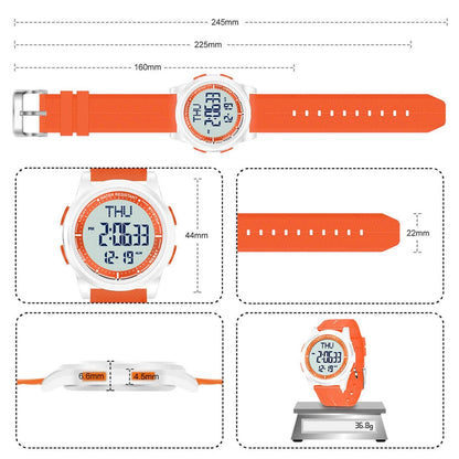 Beeasy Digital Watch Waterproof with Stopwatch Alarm Countdown Dual Time, Ultra-Thin Super Wide-Angle Display Digital Wrist Watches for Men Women