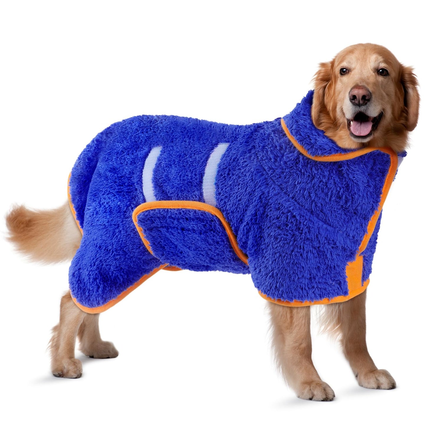 Bienbee Dog Bathrobe, Quick Drying Super Absorbent Dog Robes for After Bath, Warm Keeping Dogs Towel, Dogs Bath Supplies, Dark Blue XL